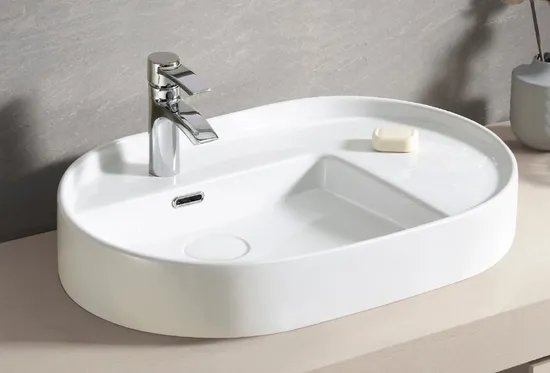Bathroom Washbasin Sanitary Ware Ceramic Rectangle Lavatory Porcelain Art Wash Basin