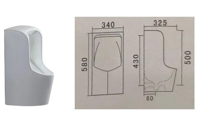 Good Quality Wall Mounted Urinal for Men Bathroom Adult Urinal Bowl Small Size Ceramic Urinal