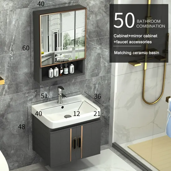 2023 New Desig Wholesale Bathroom Square Ceramic Lavabo Vanity Top Cabinet