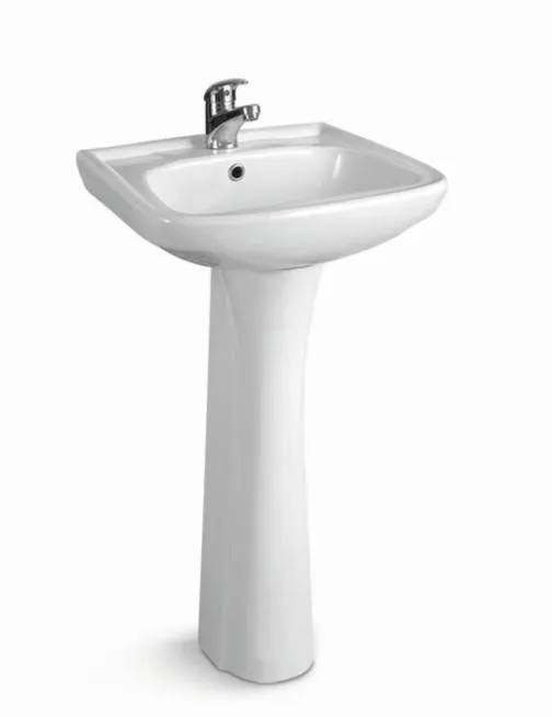 Chaozhou Factory Sanitary Ware Ceramic White Color Pedestal Basin