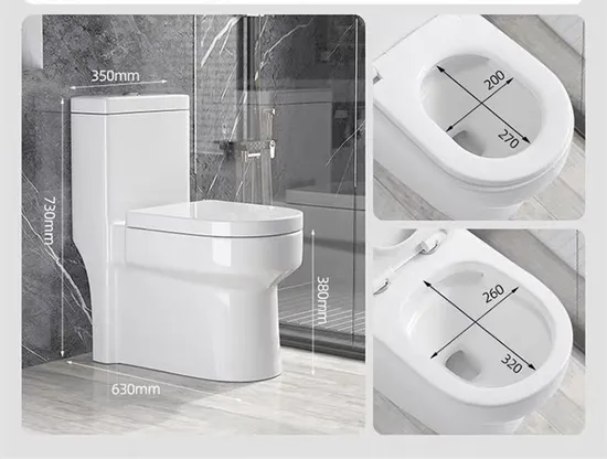 New Design One Piece Round Toilet Floor Mounted Wc Short Design Toilet