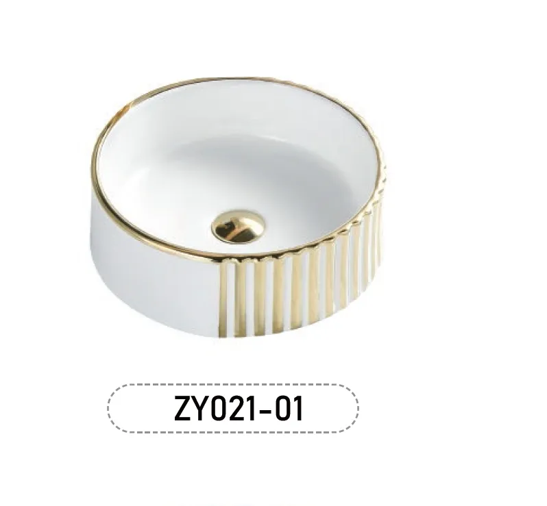 Counter Top Sink Cheap Bathroom Sanitary Ware Sliver Gold Ceramic Basin
