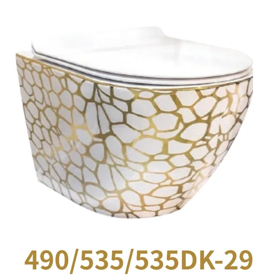 Custom White Color Modern Bathroom Sanitary Ware P-Trap Wall Hung Toilet